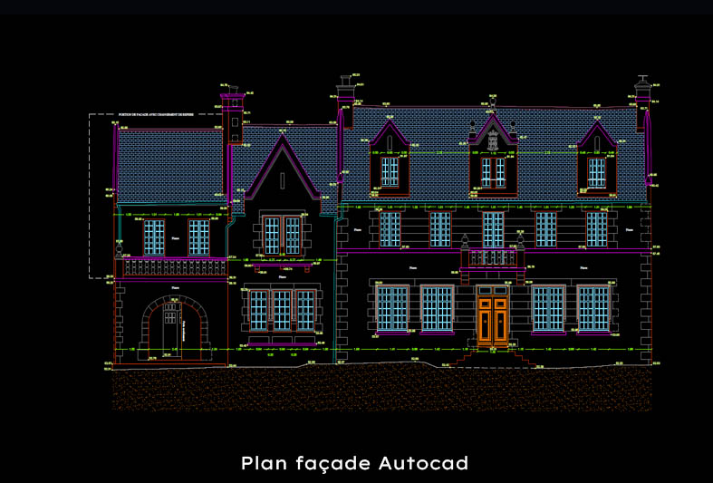 Plan de façade Autocad